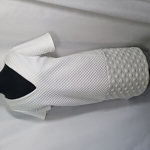 1. STATE Polka Dot Monochromatic V Neck Midi